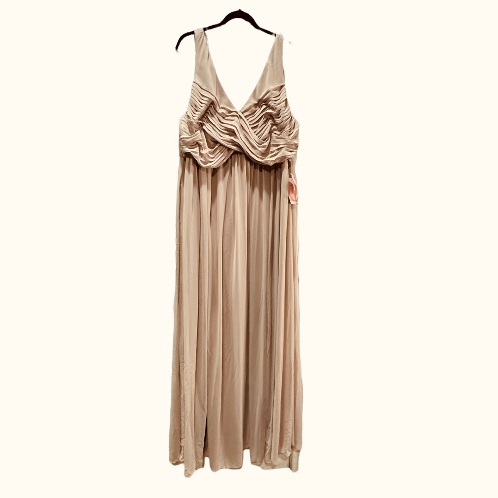 Birdy Grey LAURIE EMPIRE DRESS CHIFFON TAUPE Curve 3X NEW NWT - Picture 3 of 6